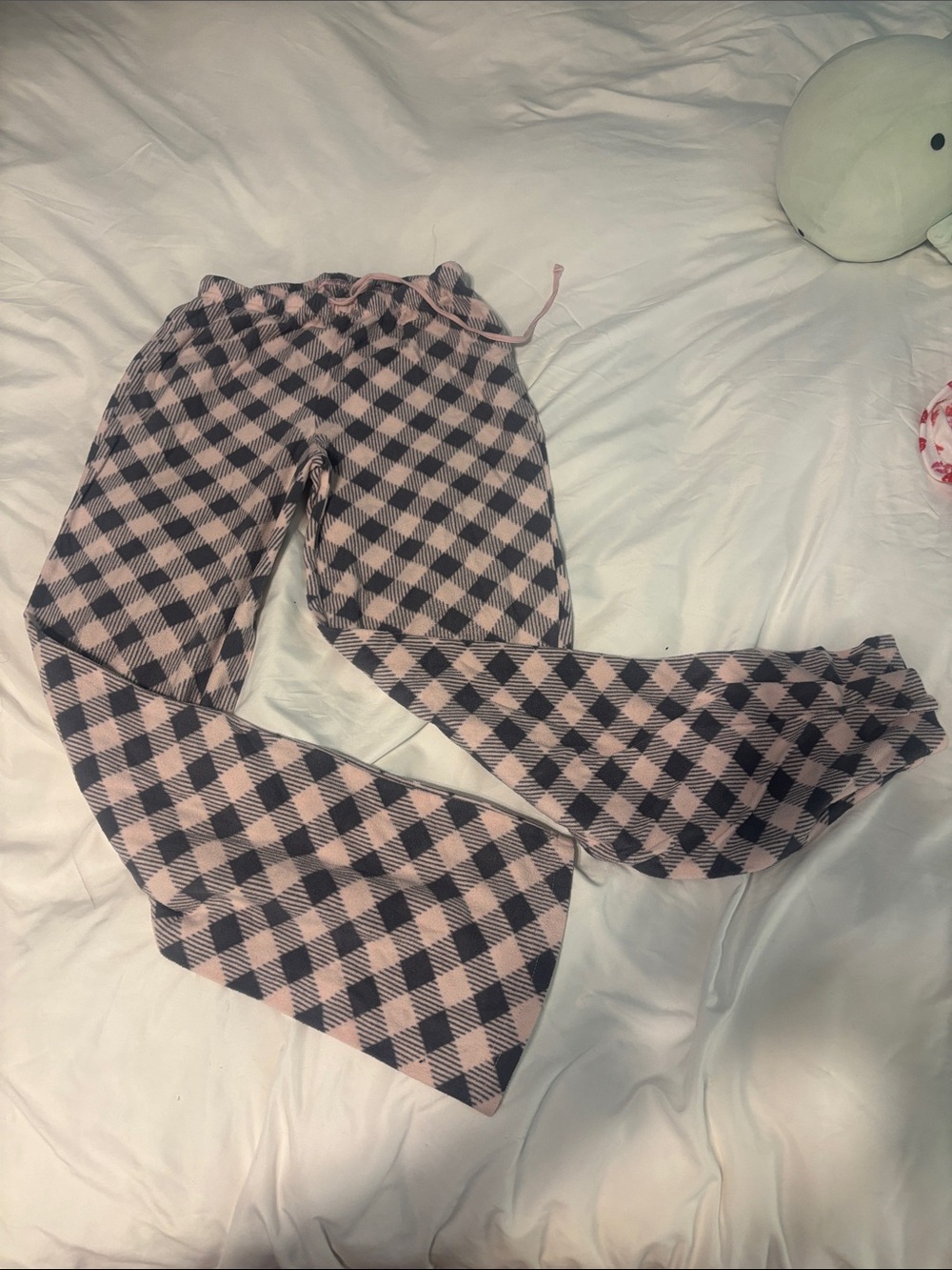 Girls Pink and Black Plaid Pajama Pants - Kids Pajamas
